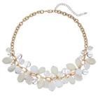 White Shaky Bead Cluster Necklace, Women's, White Oth