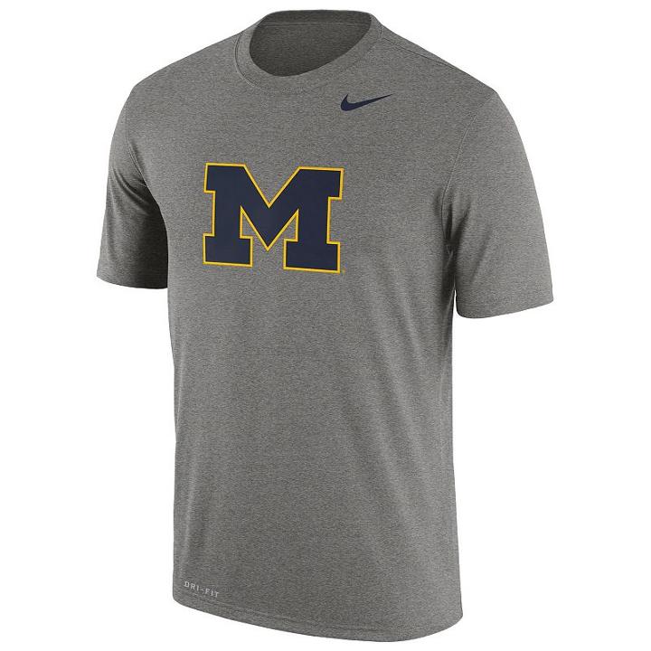 Men's Nike Michigan Wolverines Legend Dri-fit Tee, Size: Small, Grey