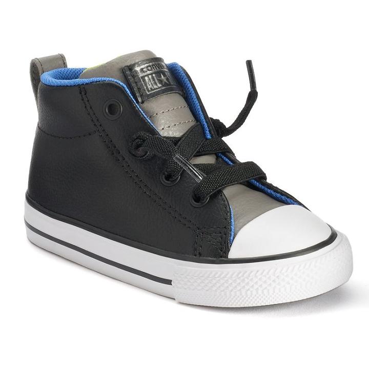 Toddler Converse All Star Street Mid-top Leather Sneakers, Boy's, Size: 3t, Black
