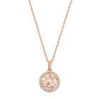 14k Rose Gold Over Silver Simulated Morganite & Lab-created White Sapphire Swirl Pendant, Women's, Size: 18, Pink