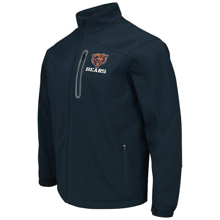 Men's Chicago Bears Softshell Jacket, Size: Medium, Blue (navy)
