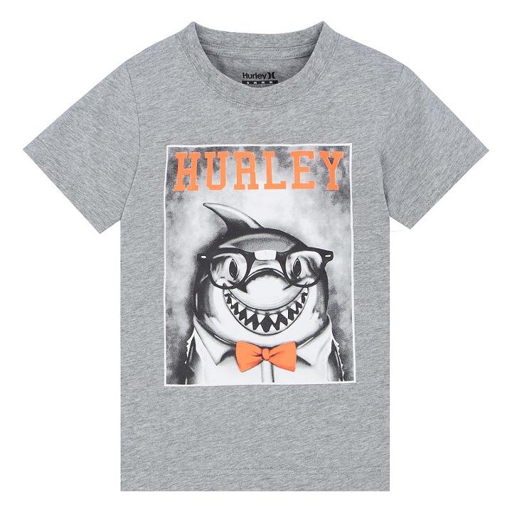 Boys 4-7 Hurley Shark With Glasses Tee, Size: 6, Grey