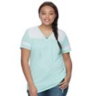 Juniors' Plus Size So&reg; Burnout Contrast Tee, Teens, Size: 3xl, Turquoise/blue (turq/aqua)