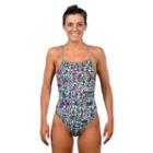 Women's Dolfin Uglies V-2 Printed One-piece Swimsuit, Size: 36 Comp, Dark Pink