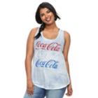 Juniors' Plus Size Coca Cola Americana Tie-dye Tank Top, Size: 3xl, Blue
