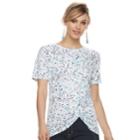 Women's Apt. 9&reg; Knot Front Tee, Size: Small, White