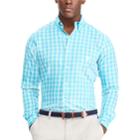Men's Chaps Classic-fit Checked Performance Twill Button-down Shirt, Size: Medium, Blue