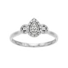 Everlasting Diamonds 10k White Gold 1/10 Carat T.w. Diamond Teardrop Cluster Ring, Women's, Size: 8