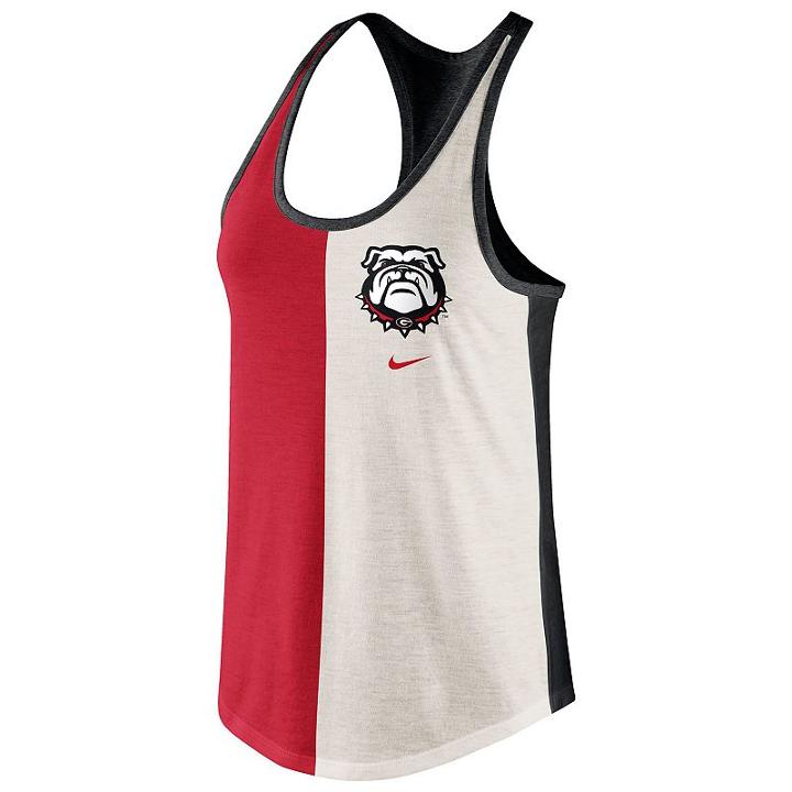 Women's Nike Georgia Bulldogs Divide Racerback Tank Top, Size: Xl, Natural