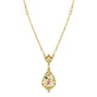 1928 Porcelain Rose Teardrop Pendant, Women's, Size: 17, Pink
