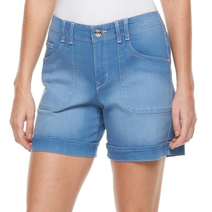 Women's Gloria Vanderbilt Keegan Jean Shorts, Size: 6, Blue