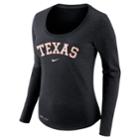 Women's Nike Texas Longhorns Slubbed Dri-fit Tee, Size: Large, Black