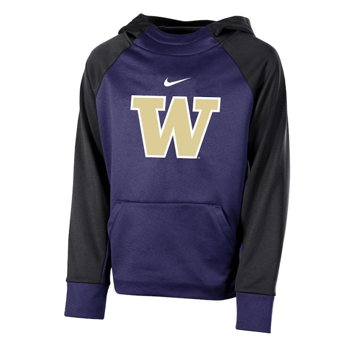 Boys 8-20 Nike Washington Huskies Therma-fit Colorblock Hoodie, Size: Xl 18-20, Purple
