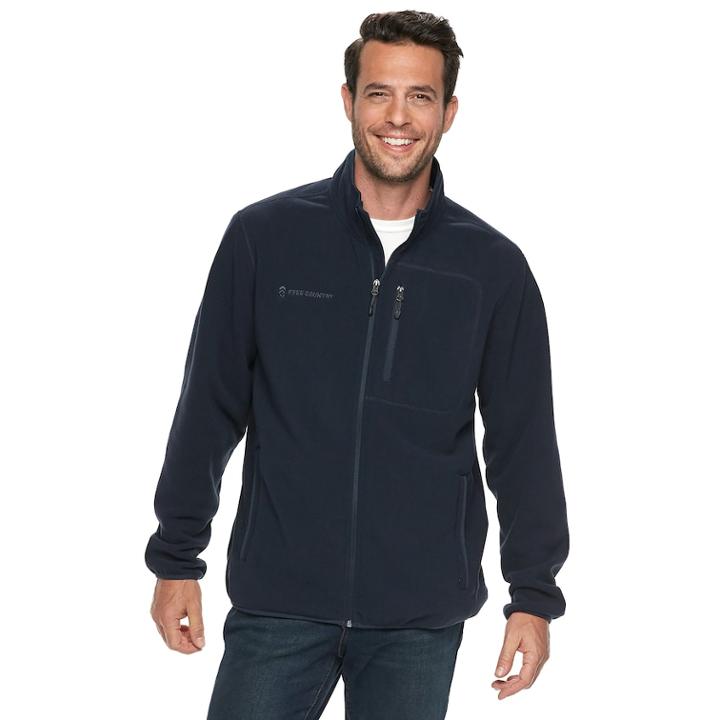 Men's Free Country Microtech Fleece Jacket, Size: Large, Blue (navy)