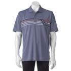 Men's Pebble Beach Classic-fit Chest-striped Performance Golf Polo, Size: Large, Blue Other