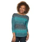 Petite Napa Valley Curved Hem Sweater, Women's, Size: Xl Petite, Turquoise/blue (turq/aqua)