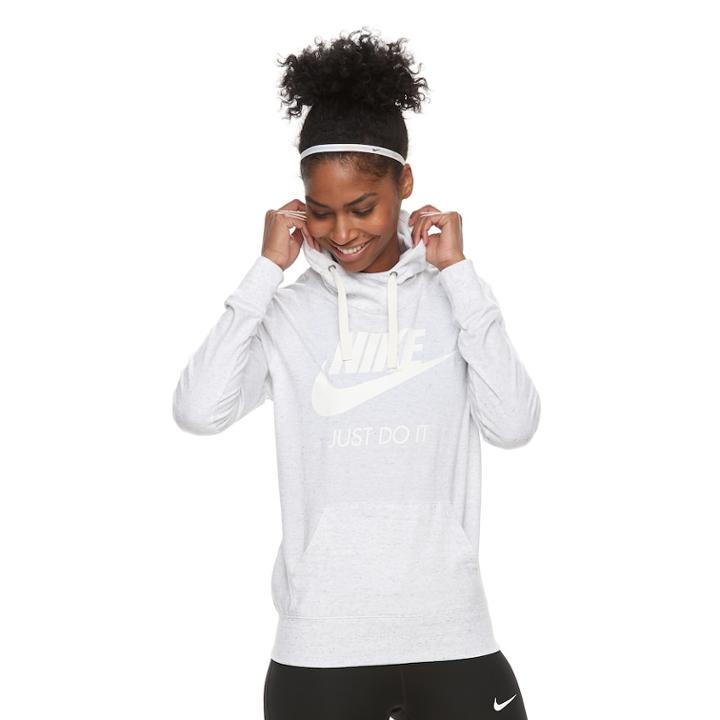 Women's Nike Sportswear Gym Vintage Hoodie, Size: Medium, Light Grey