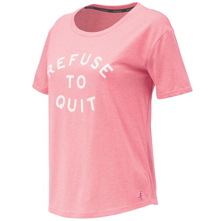 Women's New Balance Lace Up For The Cure Heather Tech Short Sleeve Graphic Tee, Size: Small, Yellow