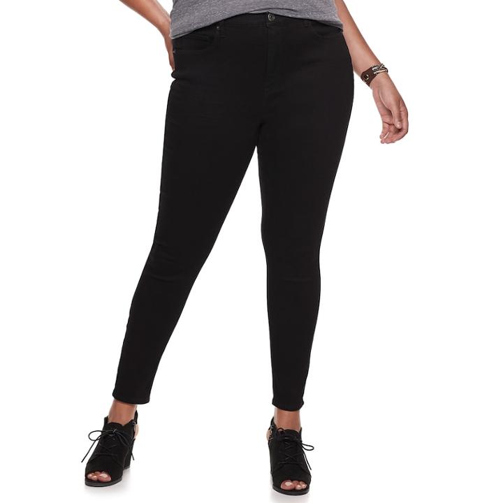 Juniors' Plus Size Mudd&reg; High-waisted Jeggings, Teens, Size: 24, Black