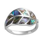 Sterling Silver Abalone Leaf Ring, Women's, Size: 6, Green