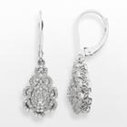 Simply Vera Vera Wang Sterling Silver 1/3-ct. T.w. Diamond Teardrop Earrings, Women's, White