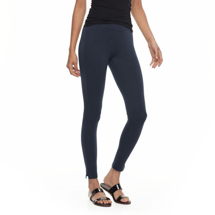 Utopia Ankle Slit Leggings, Women's, Size: Medium, Med Blue