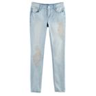 Girls 7-16 & Plus Size Mudd&reg; Light Wash Glitter Detail Skinny Jeans, Size: 8, Blue Other