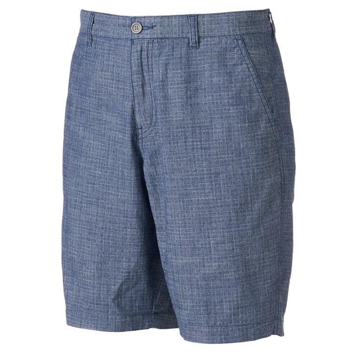 Big & Tall Men's Marc Anthony Slim-fit Crosshatch Chambray Shorts, Size: 36 Tall, Blue