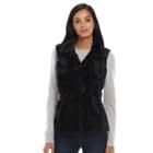 Women's Weathercast Faux-fur Vest, Size: Large, Black