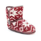 Muk Luks Women's Knit Boot Slippers, Size: Small, Dark Red