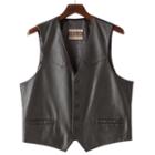 Big & Tall Excelled Button-front Leather Vest, Men's, Size: 4xl, Brown