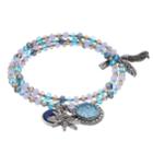 Simply Vera Vera Wang Beaded Coil Charm Bracelet, Women's, Blue