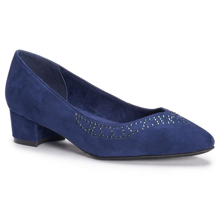 New York Transit Make Me Happy Women's Dress Shoes, Size: 7.5 Wide, Blue (navy)