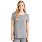 Plus Size Cuddl Duds Softwear Short Sleeve Tee, Women's, Size: 1xl, Grey (charcoal)