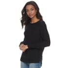 Women's Sonoma Goods For Life&trade; Raglan Crewneck Sweater, Size: Medium, Black