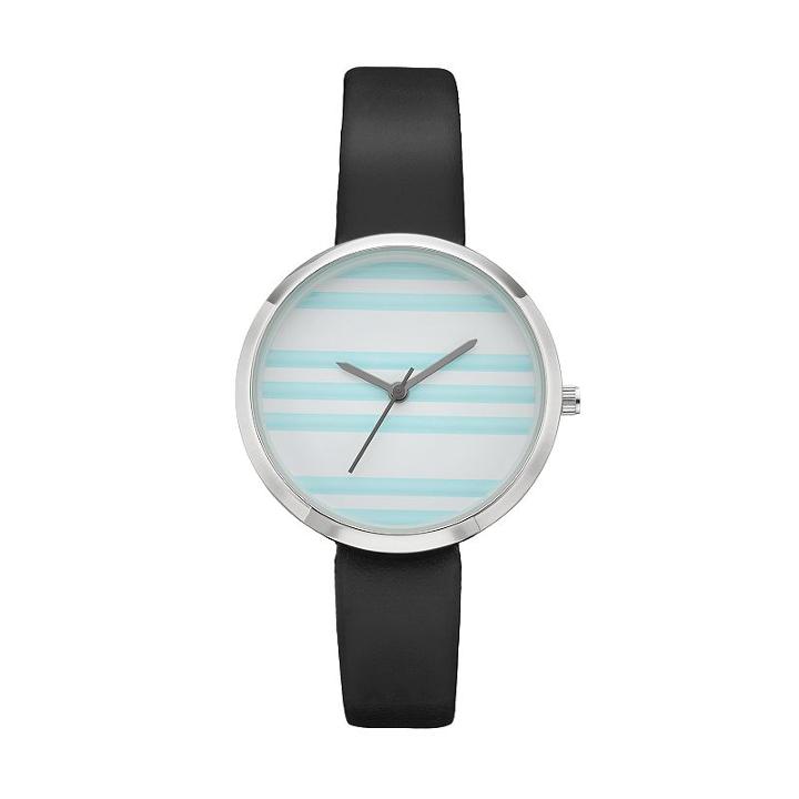 Women's Striped Watch, Size: Medium, Black