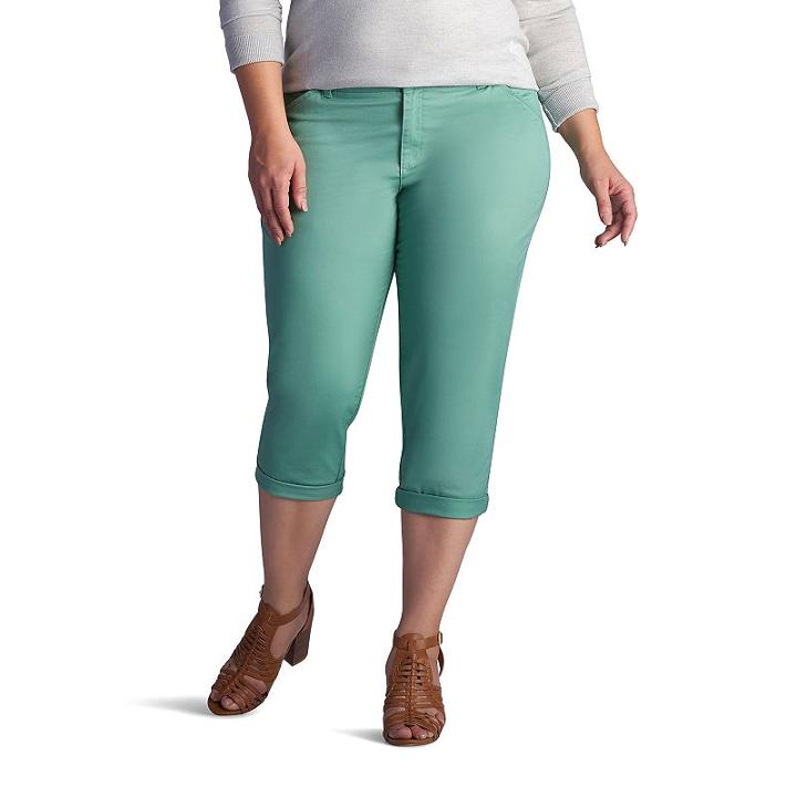 Plus Size Lee Chino Crop Pants, Women's, Size: 16 - Regular, Lt Green