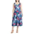 Plus Size Chaps Floral Maxi Dress, Women's, Size: 1xl, Pink Ovrfl