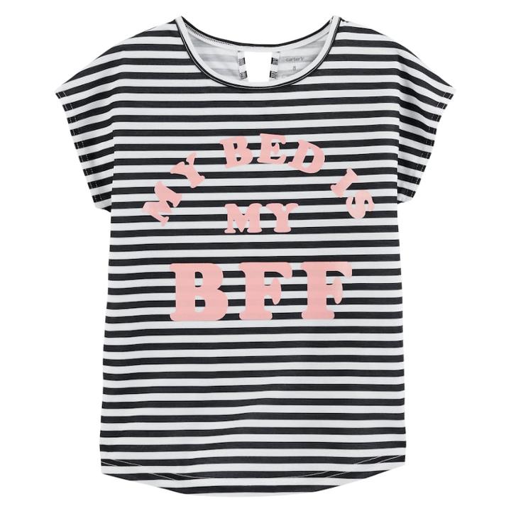 Girls 4-14 Carter's Lounge Top, Size: 14, Black White Stripe