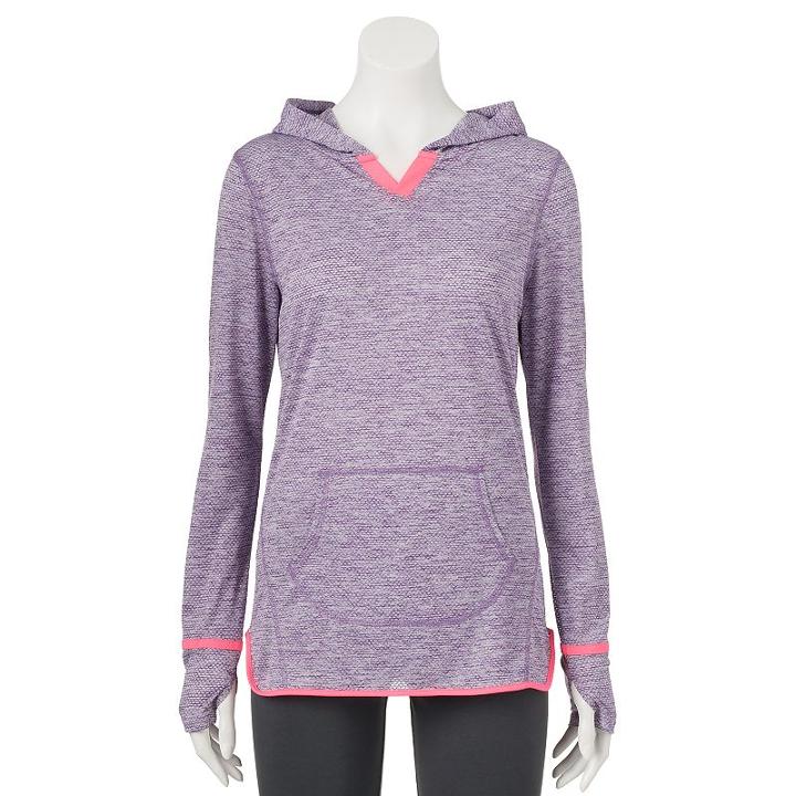 Juniors' So&reg; Performance Hooded Tee, Girl's, Size: Large, Purple