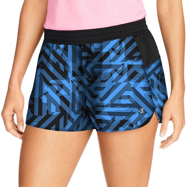 Women's Champion Sport Short 5 Printed Workout Shorts, Size: Medium, Ovrfl Oth