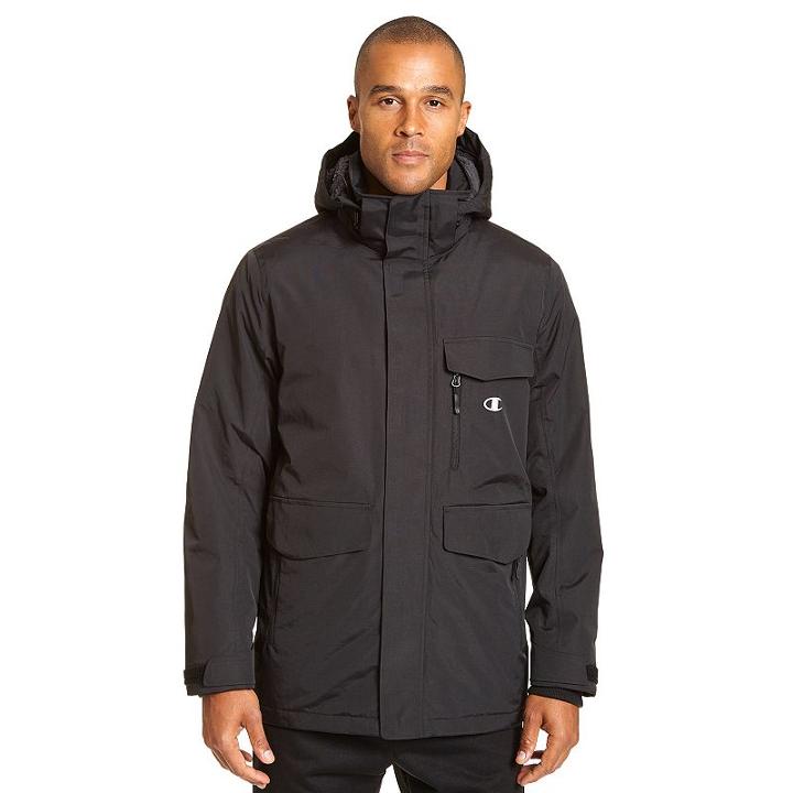 Big & Tall Champion Technical Hooded Parka, Men's, Size: 3xb, Black