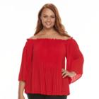 Plus Size Apt. 9&reg; Pleated Off-the-shoulder Top, Women's, Size: 0x, Med Red