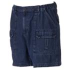 Men's Croft & Barrow&reg; Denim Side Elastic Cargo Shorts, Size: 36, Dark Blue