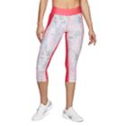 Women's Under Armour High Waisted Heatgear Print Capri Leggings, Size: Small, Gold