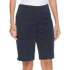 Women's Croft & Barrow&reg; Pull-on Stretch Bermuda Shorts, Size: Small, Blue