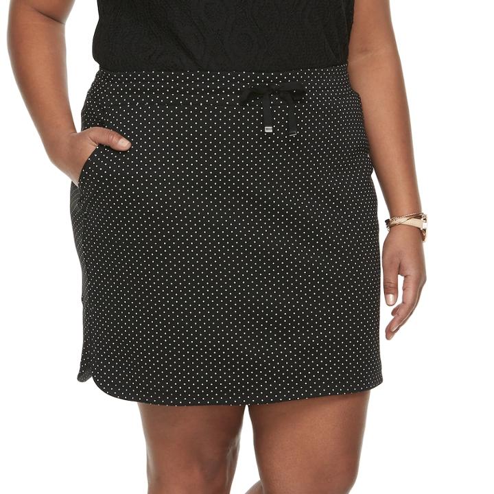 Plus Size Croft & Barrow&reg; Solid Knit Skort, Women's, Size: 3xl, Black