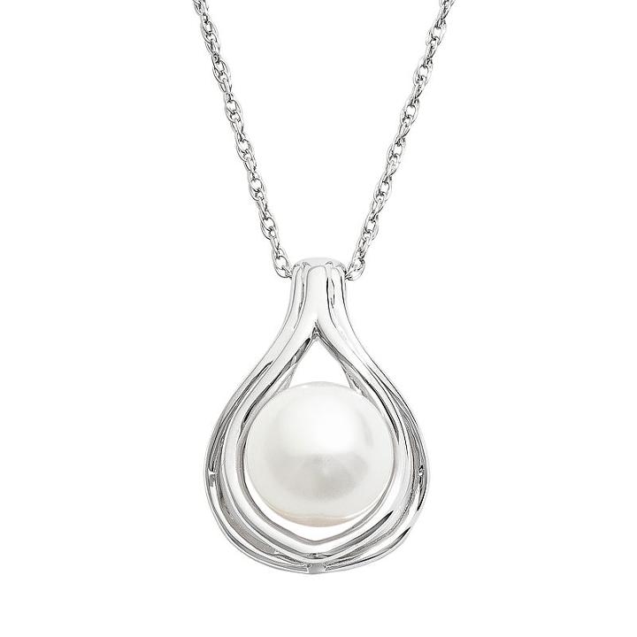 Pearlustre By Imperial Sterling Silver Freshwater Cultured Pearl Pendant, Women's, White
