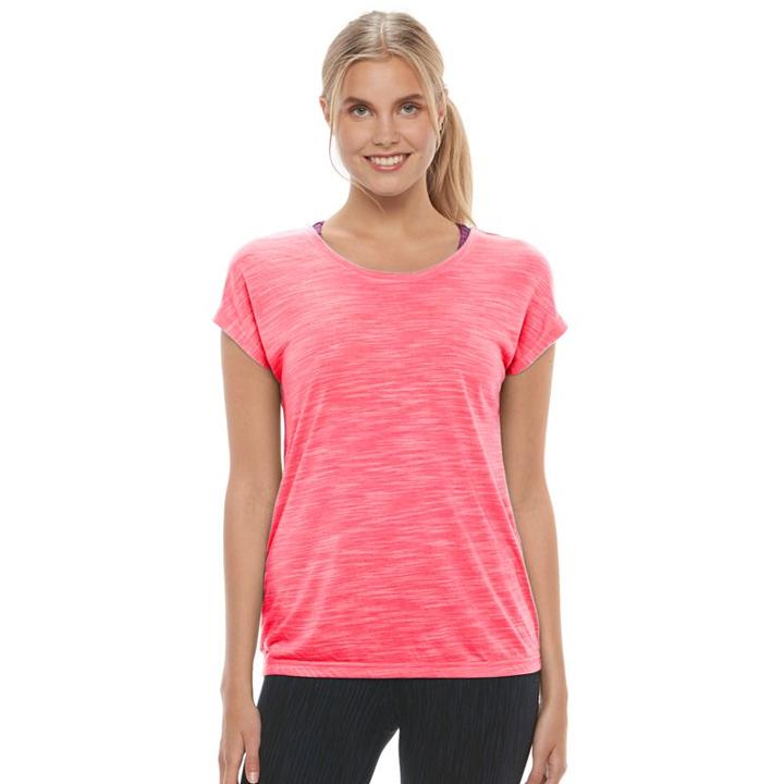 Women's Tek Gear&reg; Short Sleeve Cross Back Tee, Size: Xl, Brt Pink