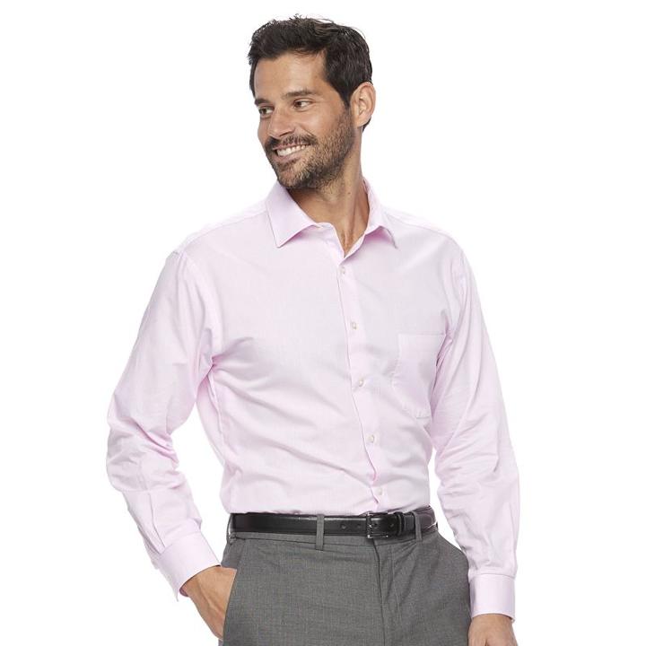 Men's Van Heusen Flex Collar Regular-fit Dress Shirt, Size: 17.5 36/37, Pink Other